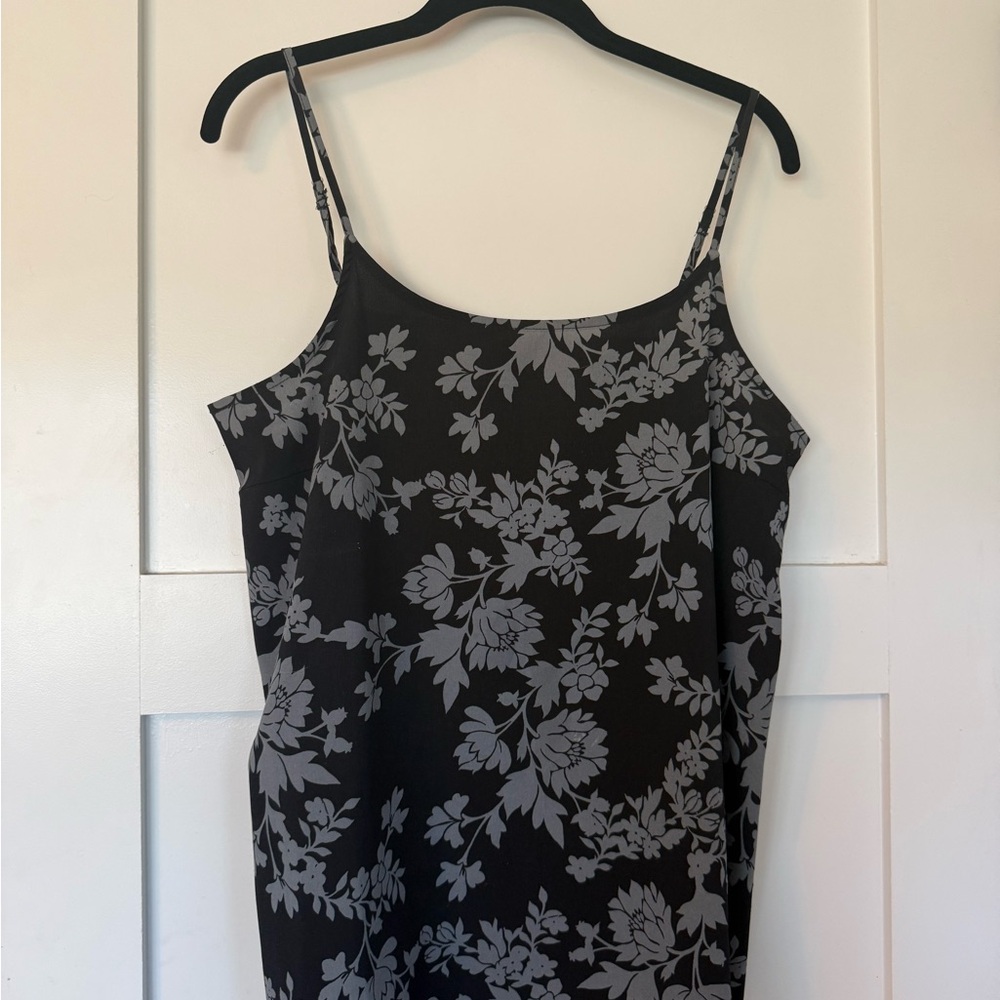 GAP Black Floral Camisole with Gray Print